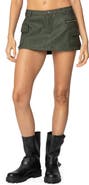 EDIKTED Low Rise Faux Leather Cargo Miniskort
