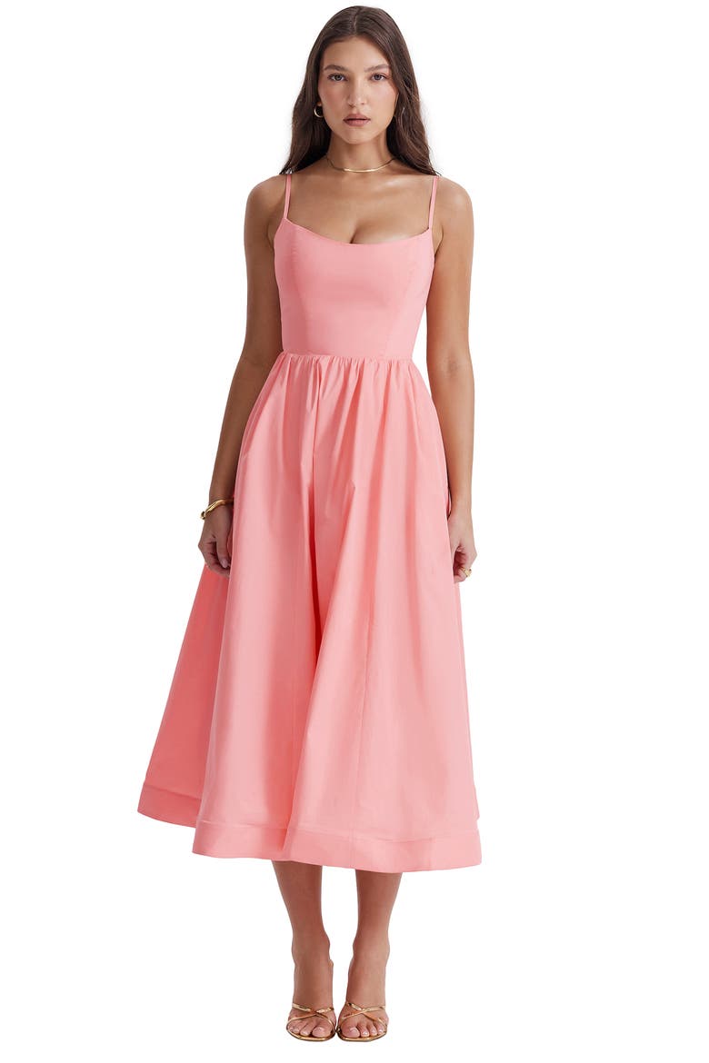 Lolita Corset Cotton Blend Fit & Flare Dress, Alternate, color, BRIGHT PEACH