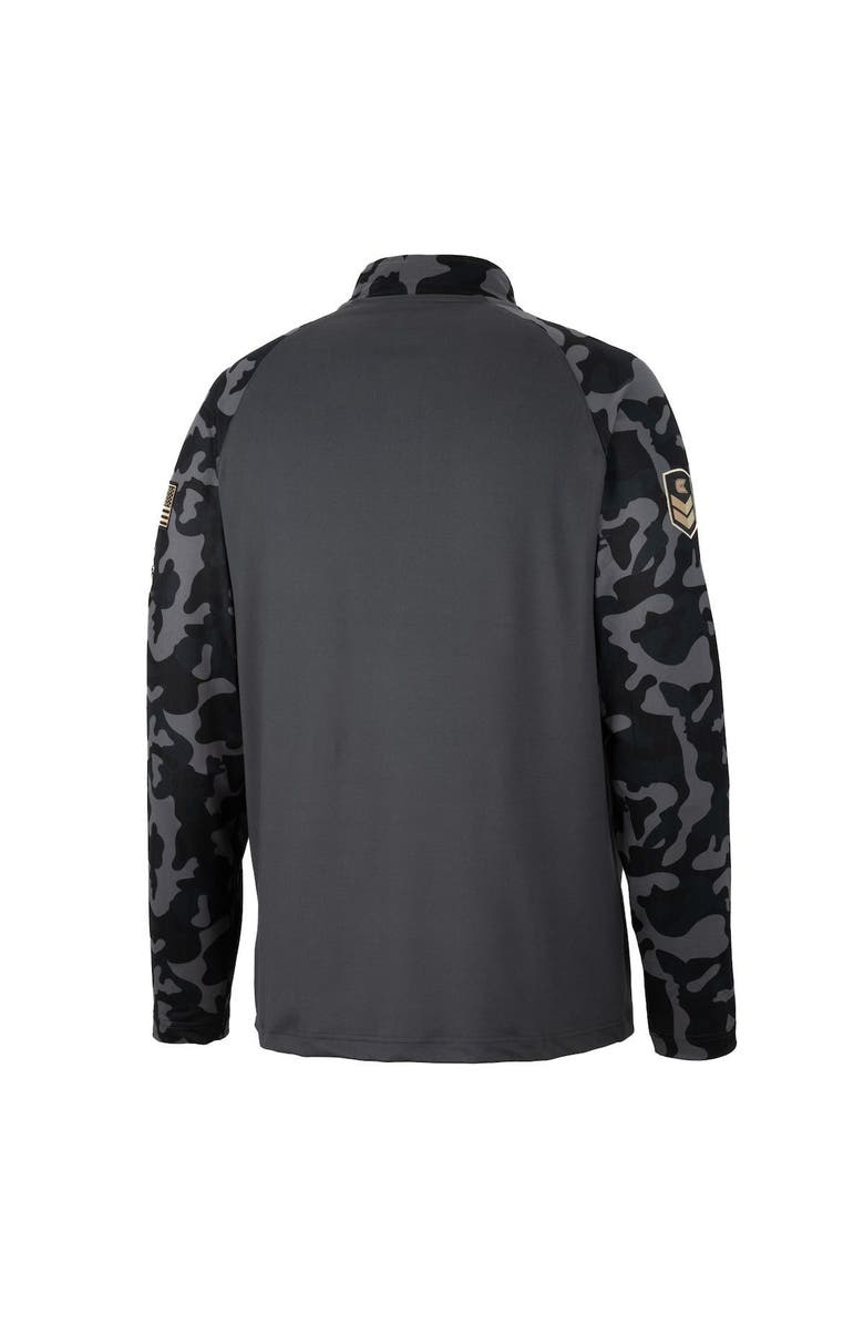 COLOSSEUM Men's Colosseum Charcoal Wake Forest Demon Deacons OHT Military Appreciation Long Range Raglan Quarter-Zip Jacket, Alternate, color,