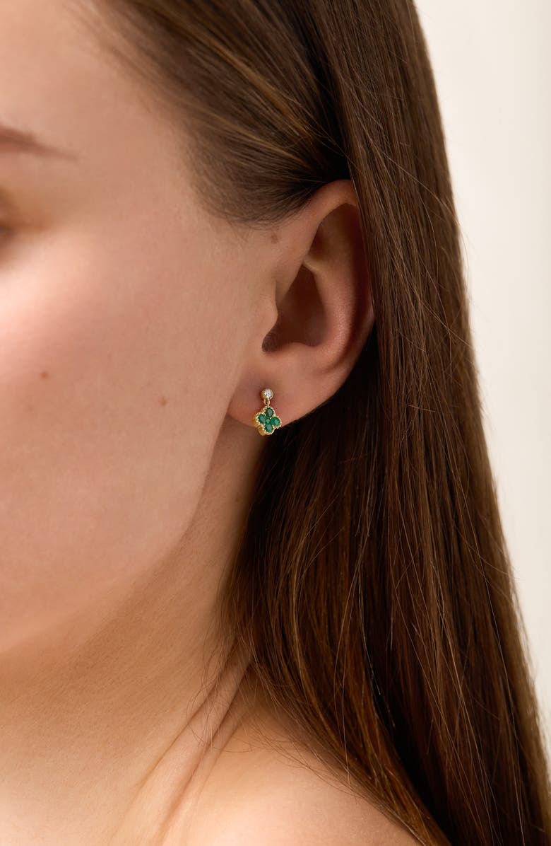 Bony Levy El Mar Drop Earrings, Alternate, color, 18K Yellow Gold Emerald