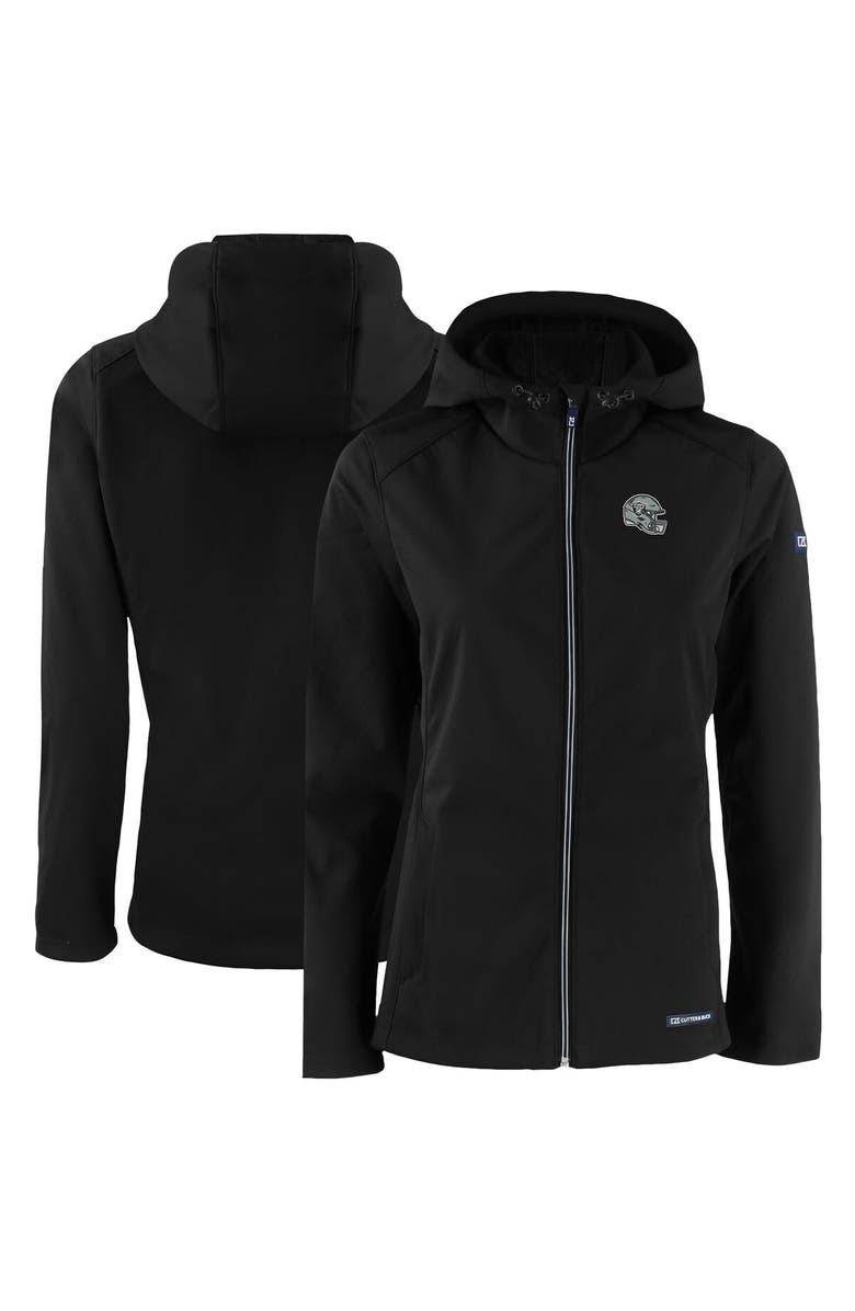 Cutter & Buck Women's Cutter & Buck Black Las Vegas Raiders Evoke Eco Softshell Recycled Full-Zip Hooded Jacket, Main, color,