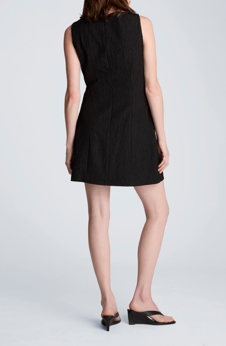 Kenneth Cole Texture Button Front Sleeveless Sheath Dress, Alternate, color, Black