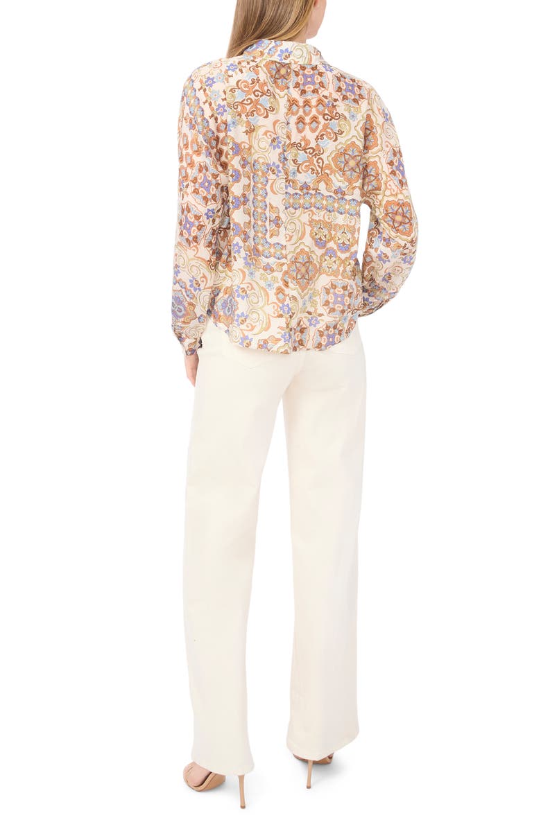 Halogen<sup>®</sup> Long Sleeve Tie Hem Button-Up Shirt, Alternate, color, Emperador Multi Print