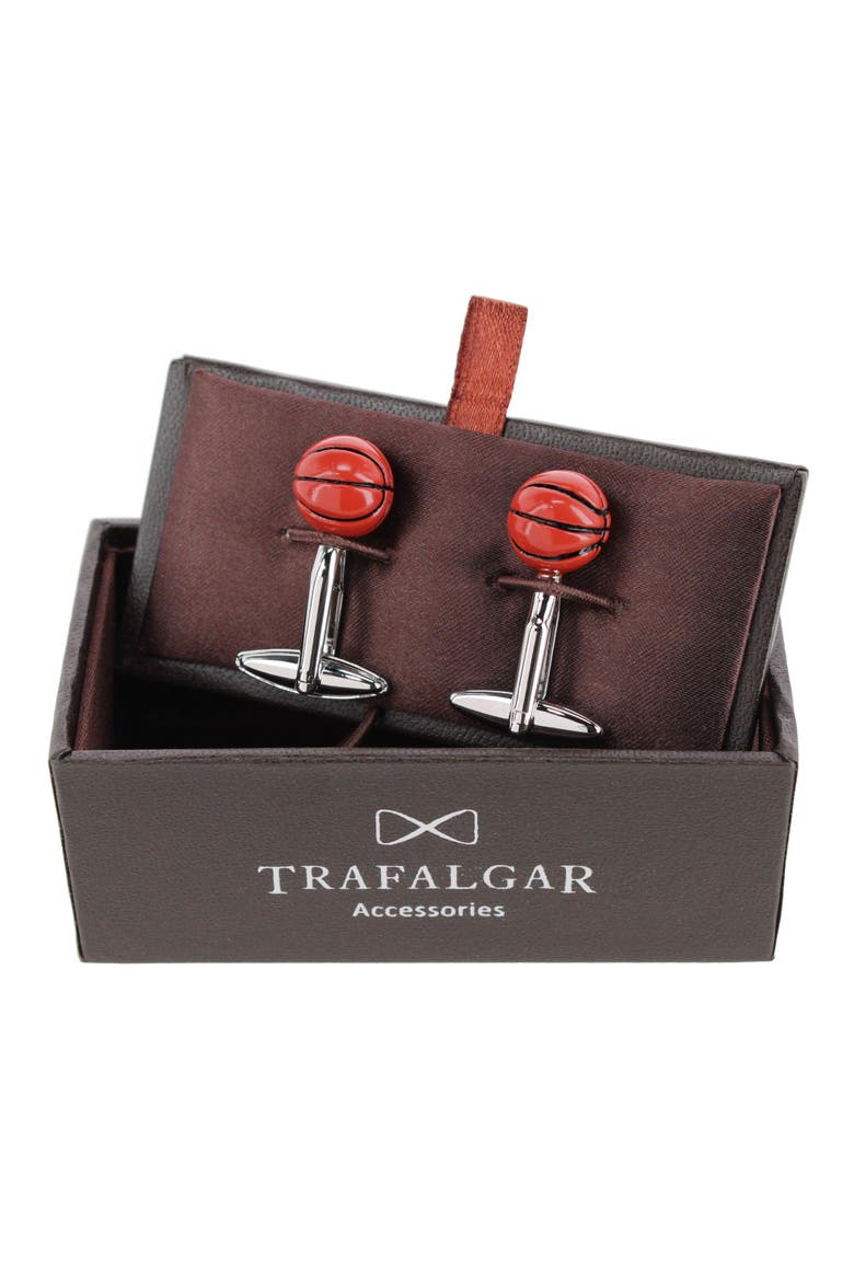 The Athletic Club Basketball Cufflinks, Alternate, color, Orange