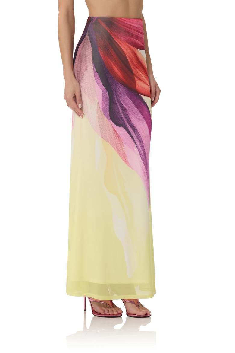 Tegan Maxi Skirt, Alternate, color, LEMON LOTUS
