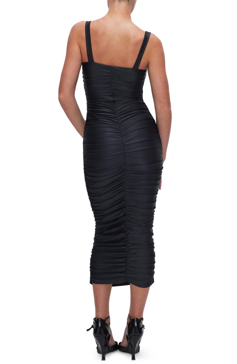 Good American Seamed Cup Body-Con Midi Dress, Alternate, color, Black001