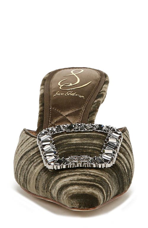 Sam Edelman Brit Glow Kitten Heel Mule Winter Moss Velvet