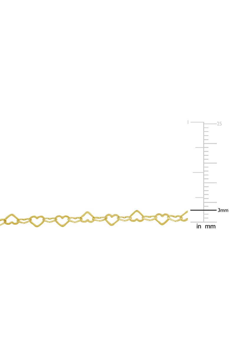 DELMAR 18K Gold Plated Sterling Silver Heart Link Necklace, Alternate, color, Gold