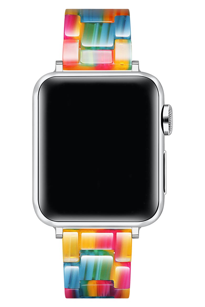 Claire Resin Link Watchband, Alternate, color, RAINBOW