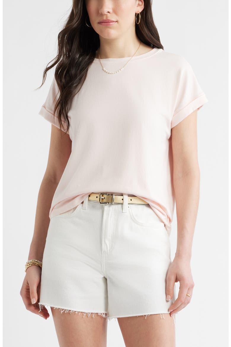 Cuff Sleeve T-Shirt, Main, color, PINK FRESCO