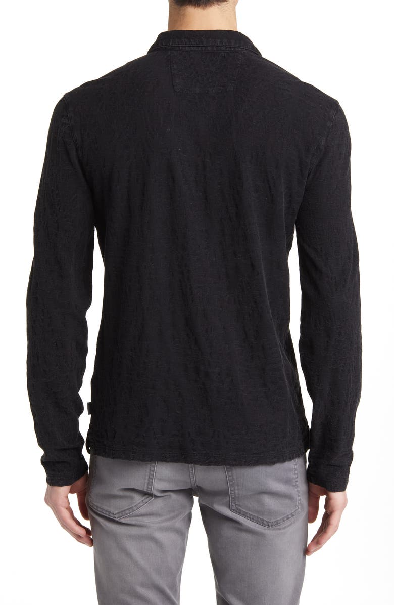 John Varvatos Adam Jacquard Long Sleeve Polo, Alternate, color, 