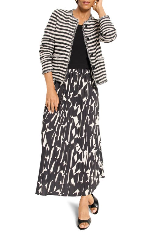 Nic + Zoe Nic+zoe Onyx Print Long Sleeve Maxi Dress In Black