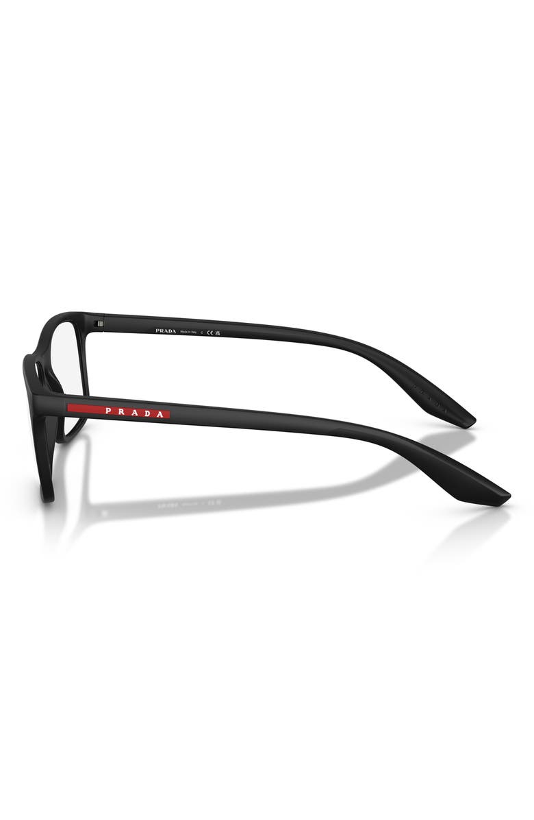 Prada Linea Rossa 54mm Pillow Optical Glasses, Alternate, color, Matte Black