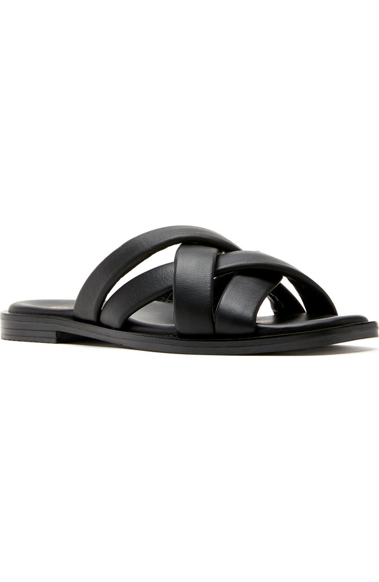 La Canadienne Fox Slide Sandal, Main, color, Black Leather