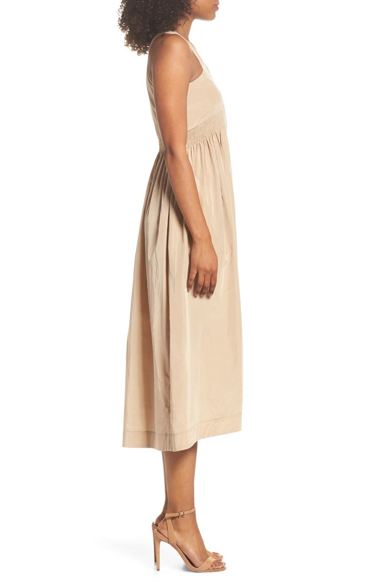 CAARA Aria Cotton & Silk Midi Dress, Alternate, color, 