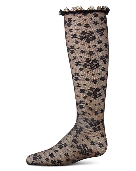 Floral Lace Mesh Knee High Sock (Baby)