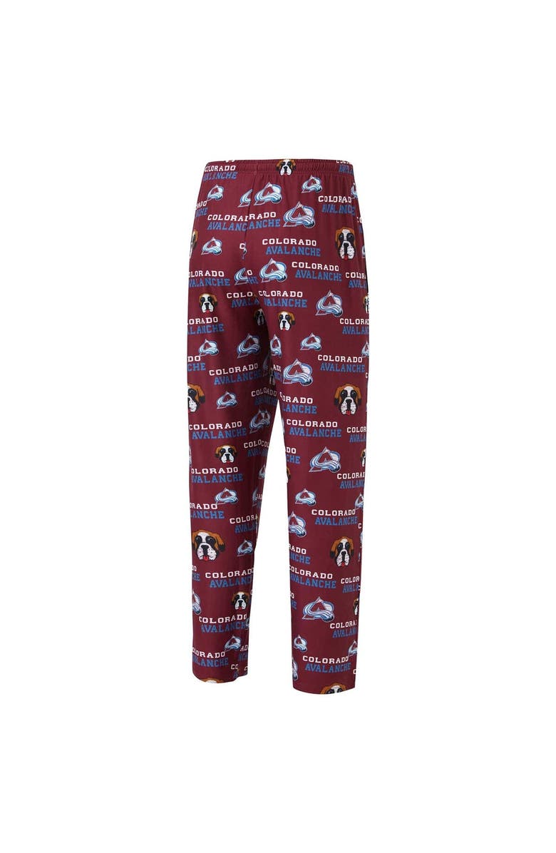 CONCEPTS SPORT Men's Concepts Sport  Burgundy Colorado Avalanche All Over Print Knit Pants, Alternate, color, 