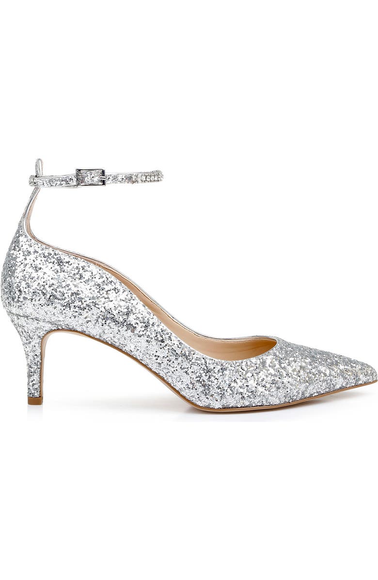 Jewel Badgley Mischka Jamila Pointed Toe Pump, Alternate, color, Silver