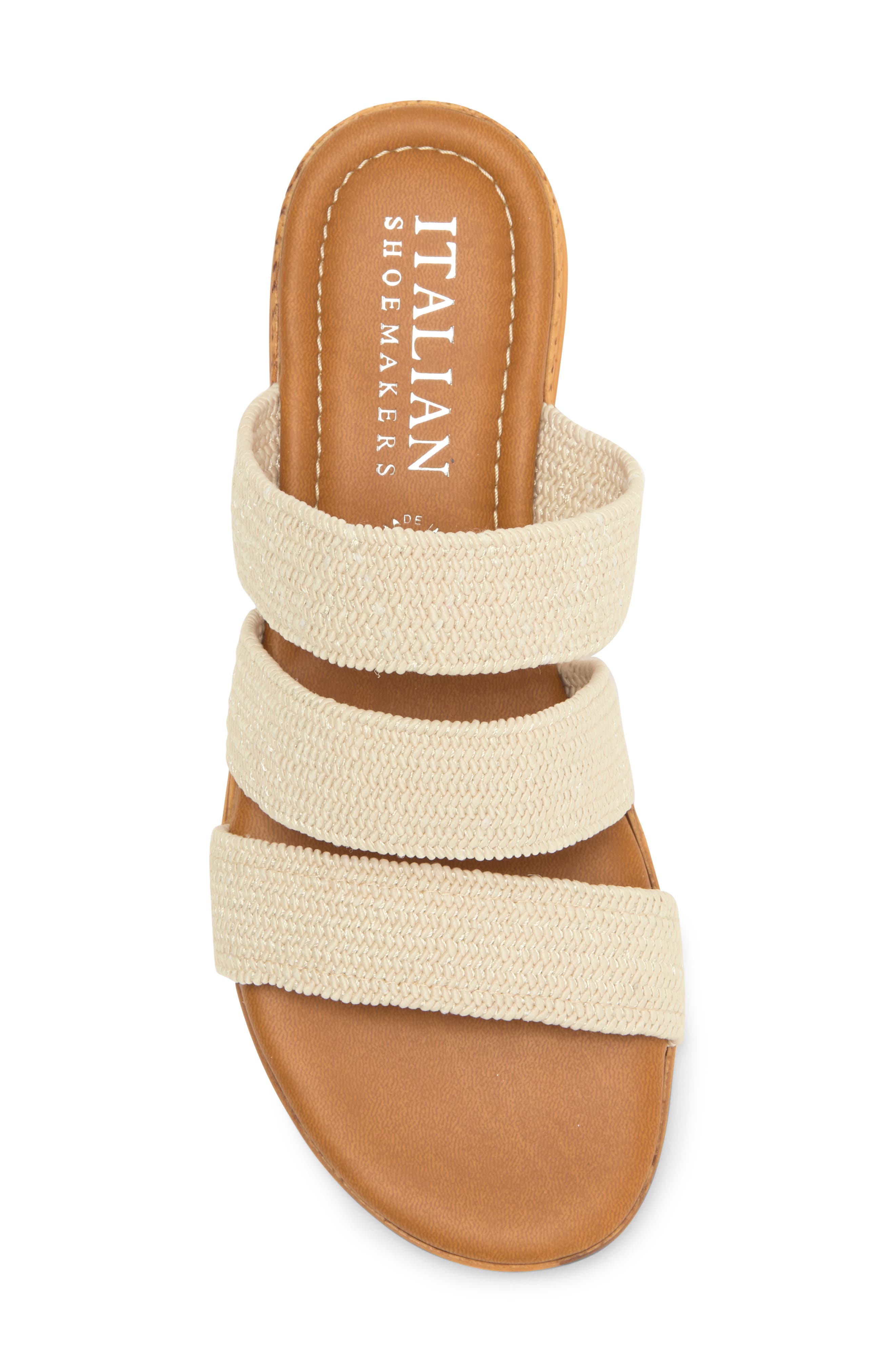 ITALIAN SHOEMAKERS Woven Wedge Slide Sandal, Alternate, color, 