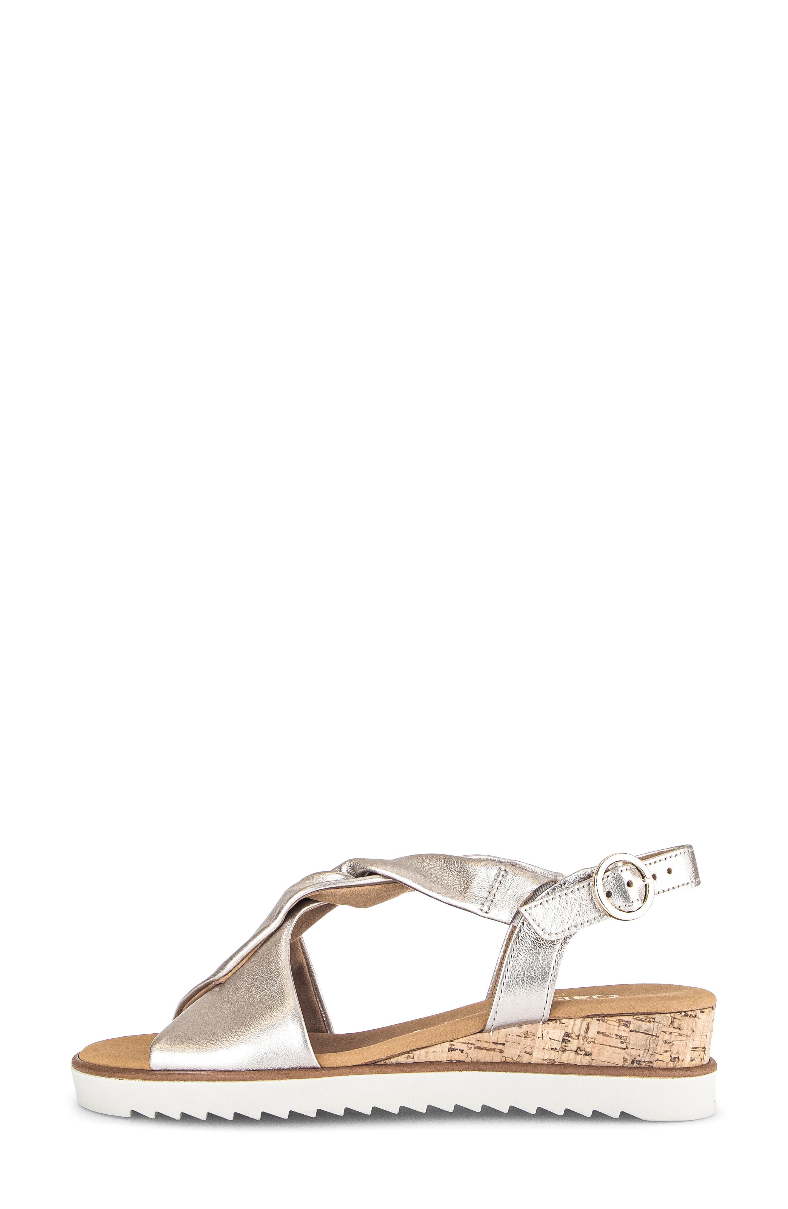 Gabor Ankle Strap Wedge Sandal, Alternate, color, Puder