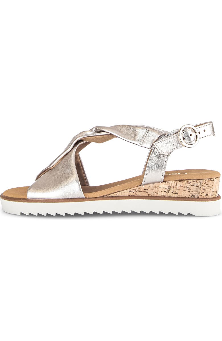 Gabor Ankle Strap Wedge Sandal, Alternate, color, Puder