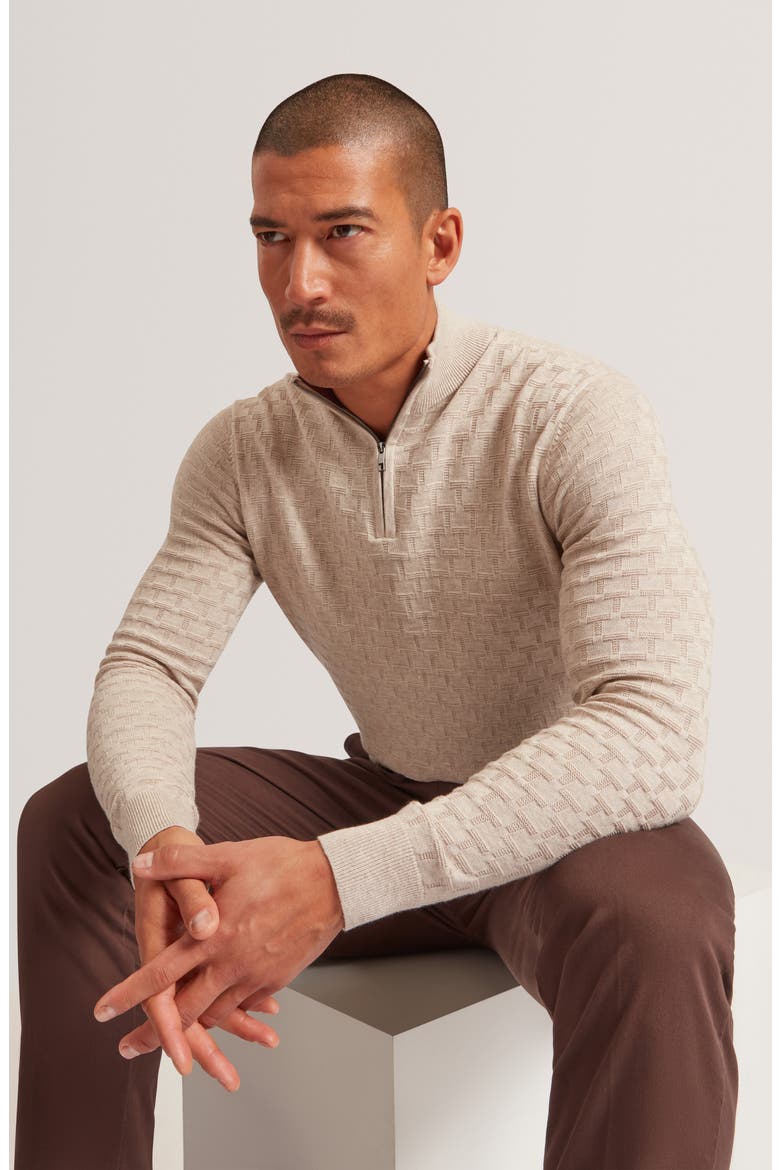 Jeremee Quarter Zip Sweater, Alternate, color, NATURAL