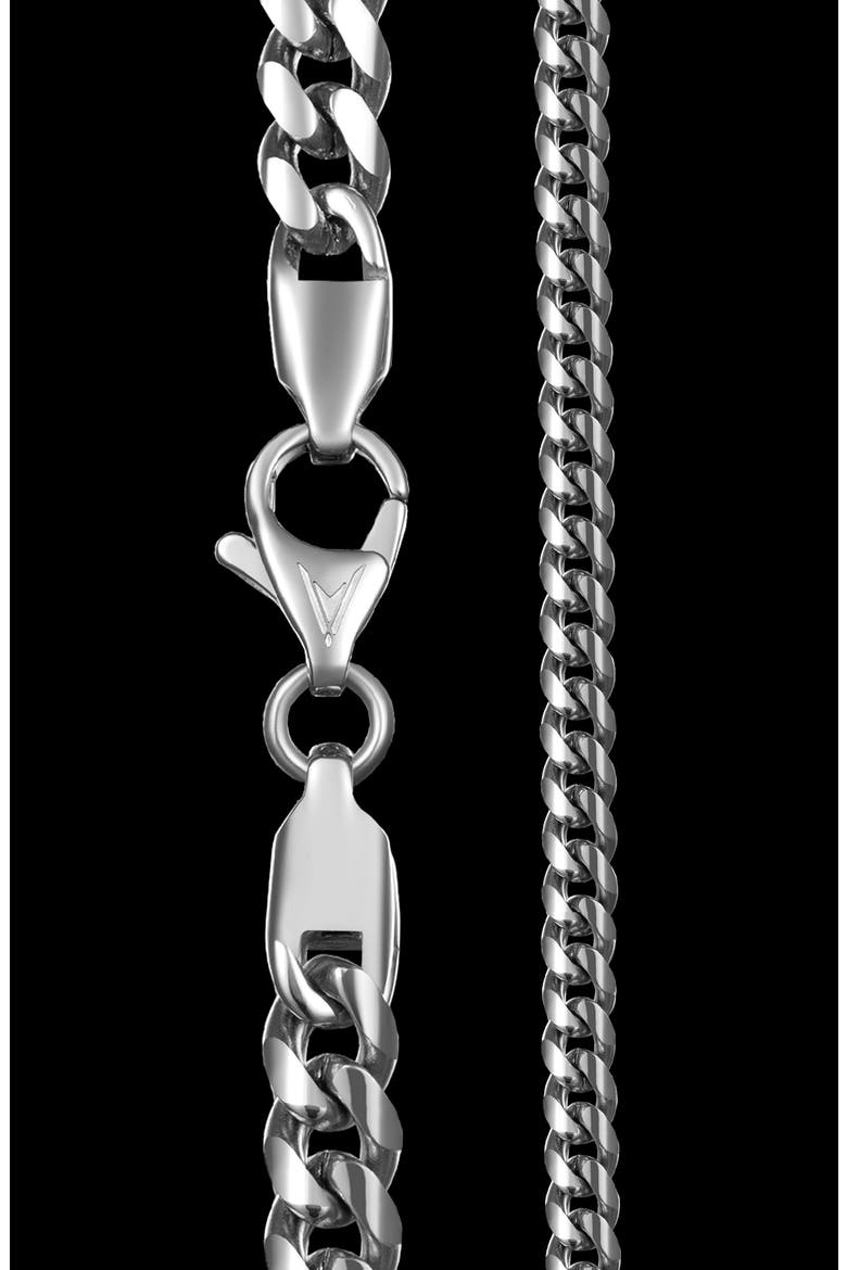 Onyx Chain Necklace, Alternate, color, SILVER