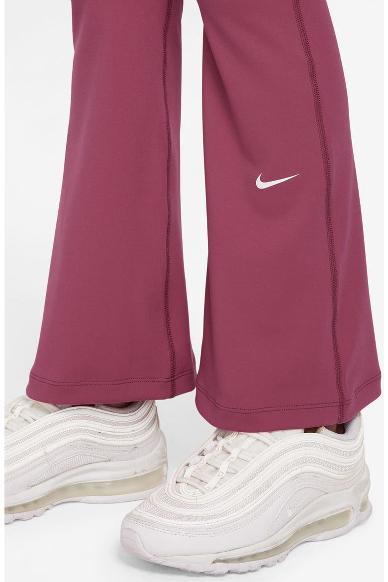 Kids' Nike One Dri-FIT Flare Leggings, Alternate, color, 634 SWEET BEET/WHITE