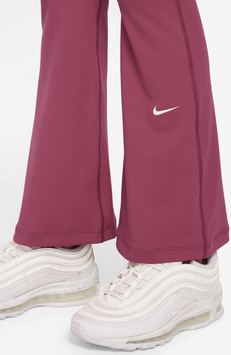 Nike Kids' Nike One Dri-FIT Flare Leggings, Alternate, color, 634 Sweet Beet/White