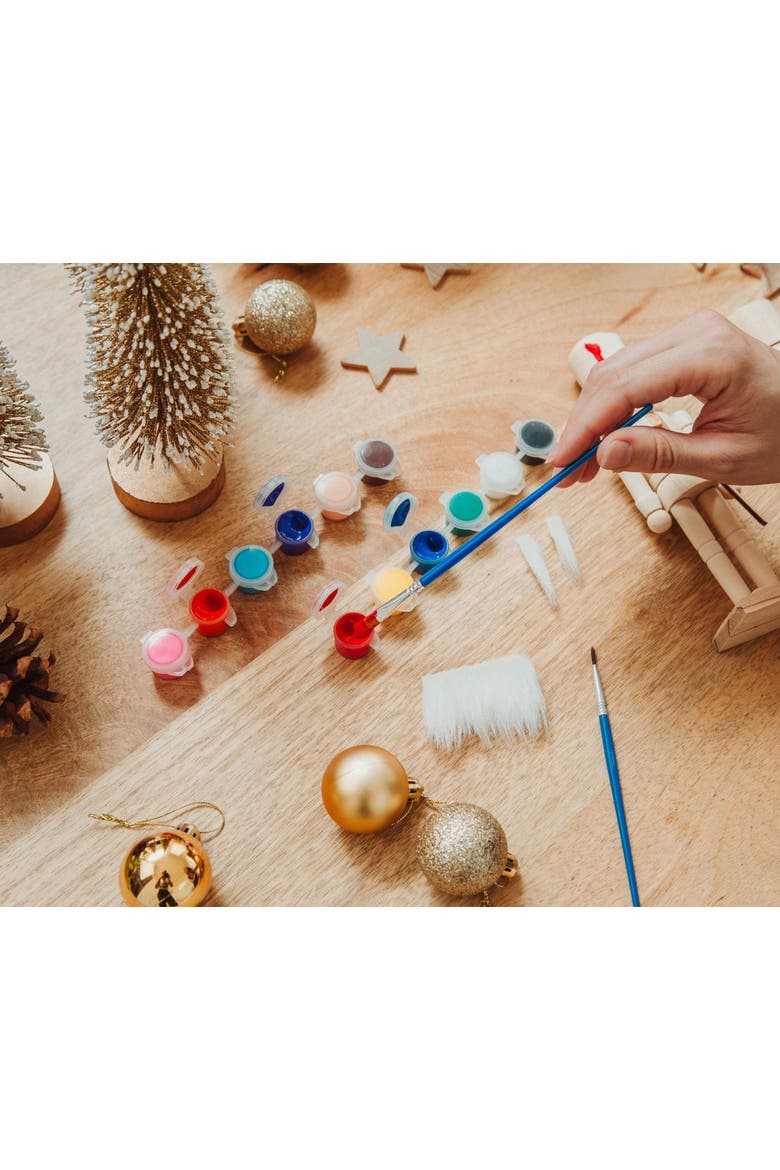 Paint Your Own 7-Inch Wooden Nutcracker Figure Craft Kit | Set of 2, Alternate, color, Red