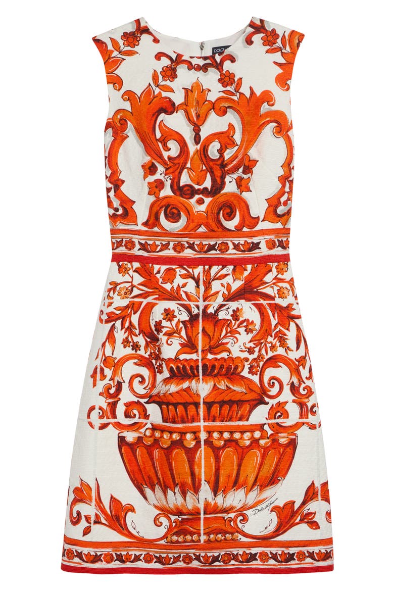Majolica Print Cotton Minidress, Main, color, S9000 VARIANTE ABBINATA