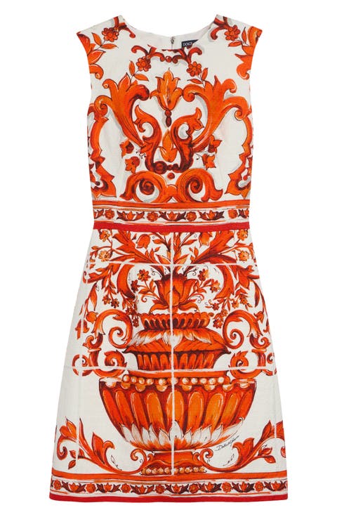 Majolica Print Cotton Minidress