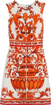 Dolce&Gabbana Majolica Print Cotton Minidress