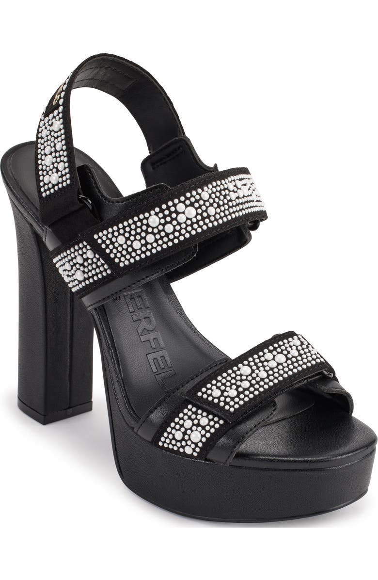 KARL LAGERFELD PARIS Alessia Faux Pearl Platform Sandal, Main, color,