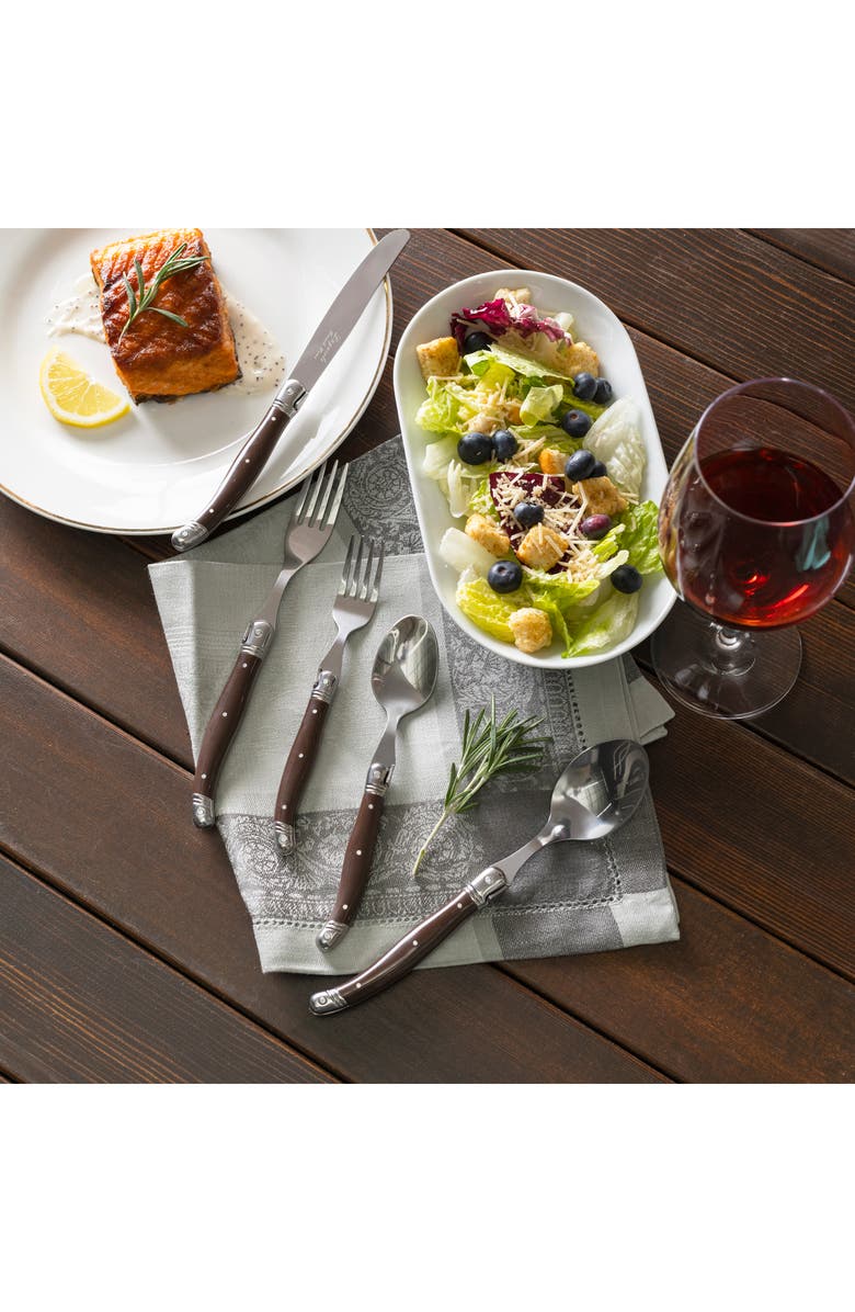 FRENCH HOME Laguiole 20-Piece Flatware Set, Alternate, color, Chocolate Brown
