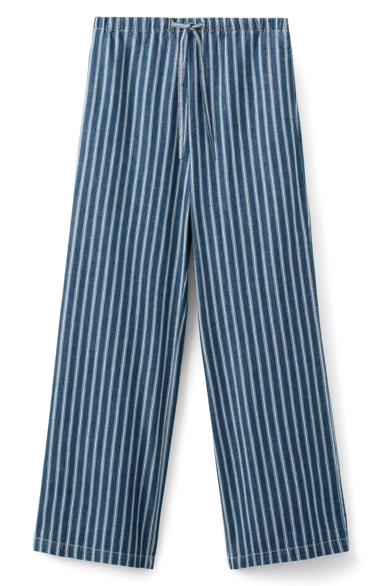 MANGO Drawstring Straight Leg Pants, Alternate, color, Blue