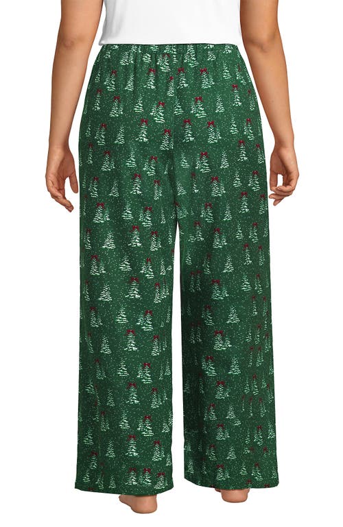 Lands' End Print Flannel Pajama Pants In Green