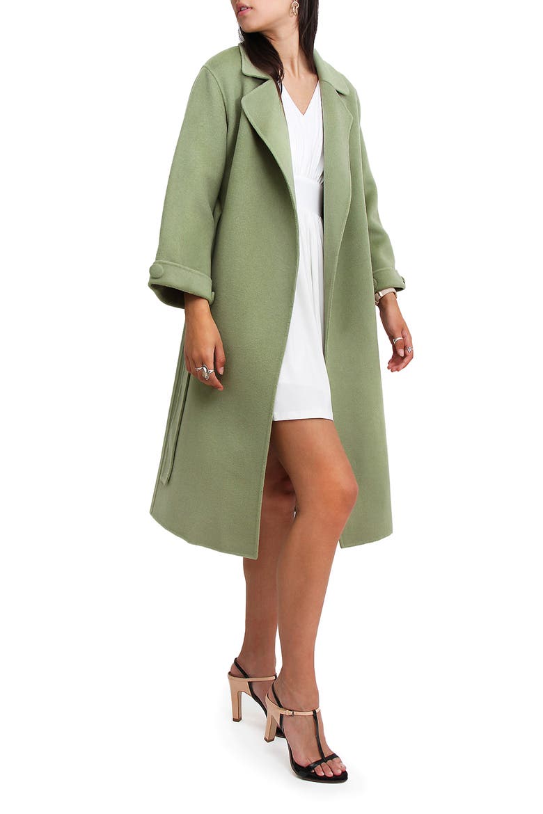 Stay Wild Wool Coat, Alternate, color, GREEN
