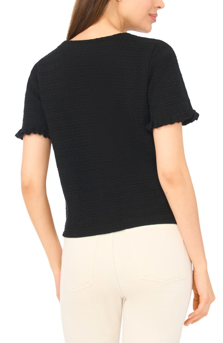 CeCe Short Sleeve Cotton Blend Cardigan, Alternate, color, 