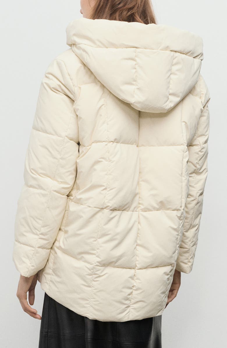 MANGO Quilted Hooded Puffer Coat, Alternate, color, Vanilla