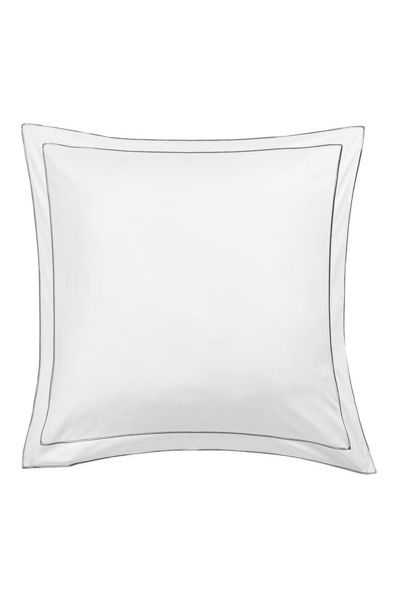 Framed Sateen 2-Pack 600 Thread Count Euro Shams, Alternate, color, GREY