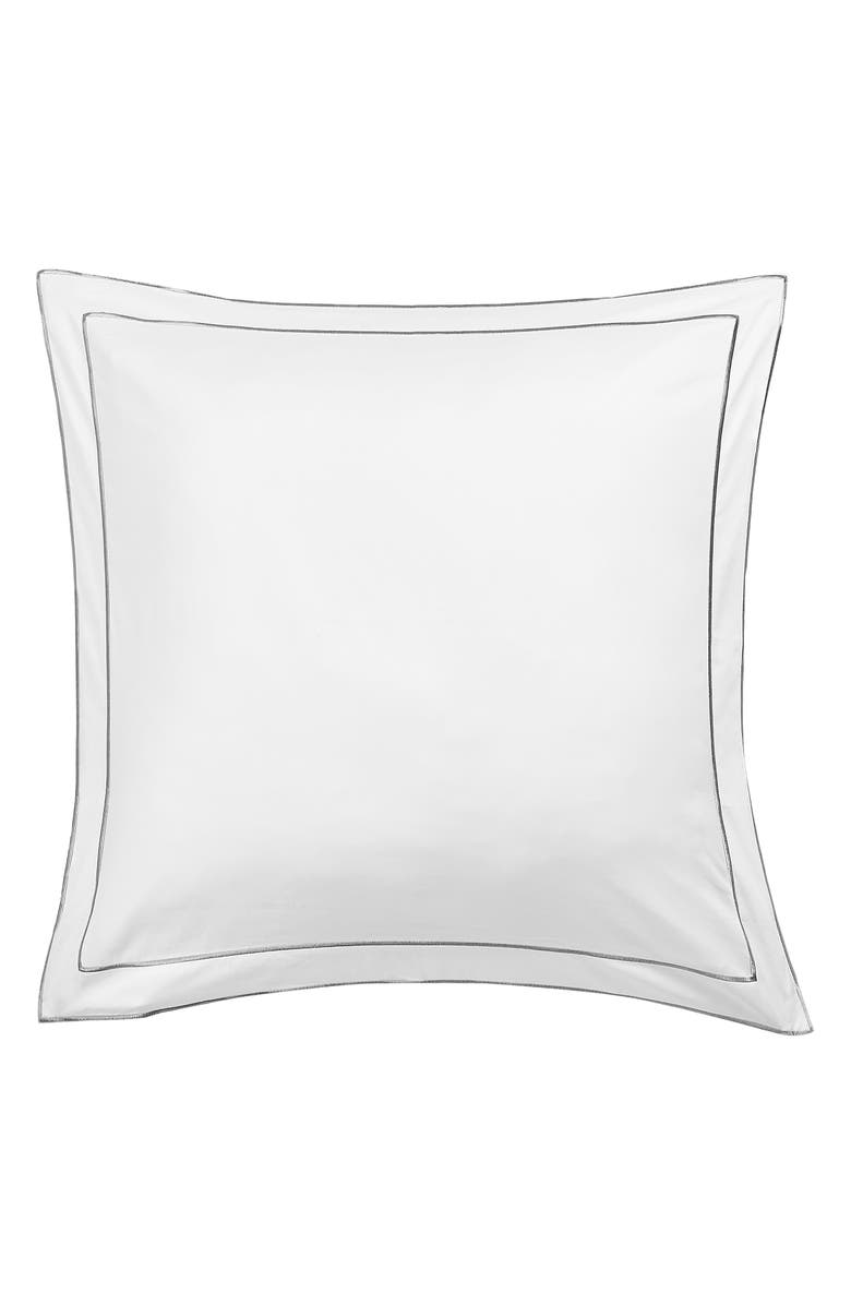 MELANGE HOME Framed Sateen 2-Pack 600 Thread Count Euro Shams, Alternate, color, Grey