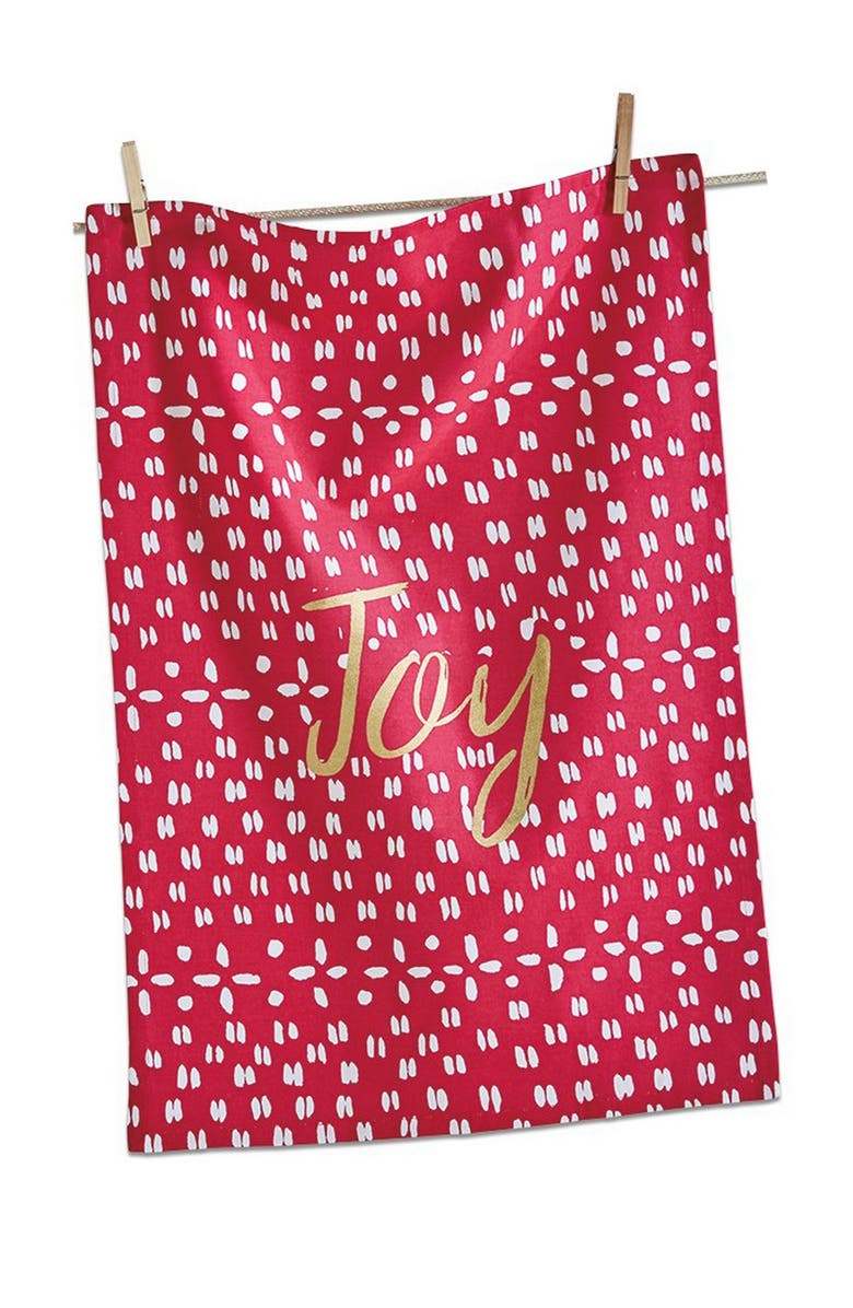 tag Joyful Set of Three Cotton Dishtowels for Christmas Kitchen, Alternate, color, Multicolored