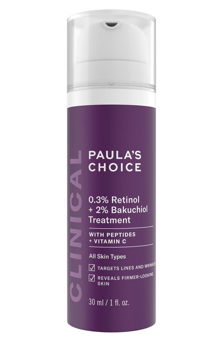 Paula's Choice 0.3% Retinol + 2% Bakuchiol Treatment Serum, Main, color,