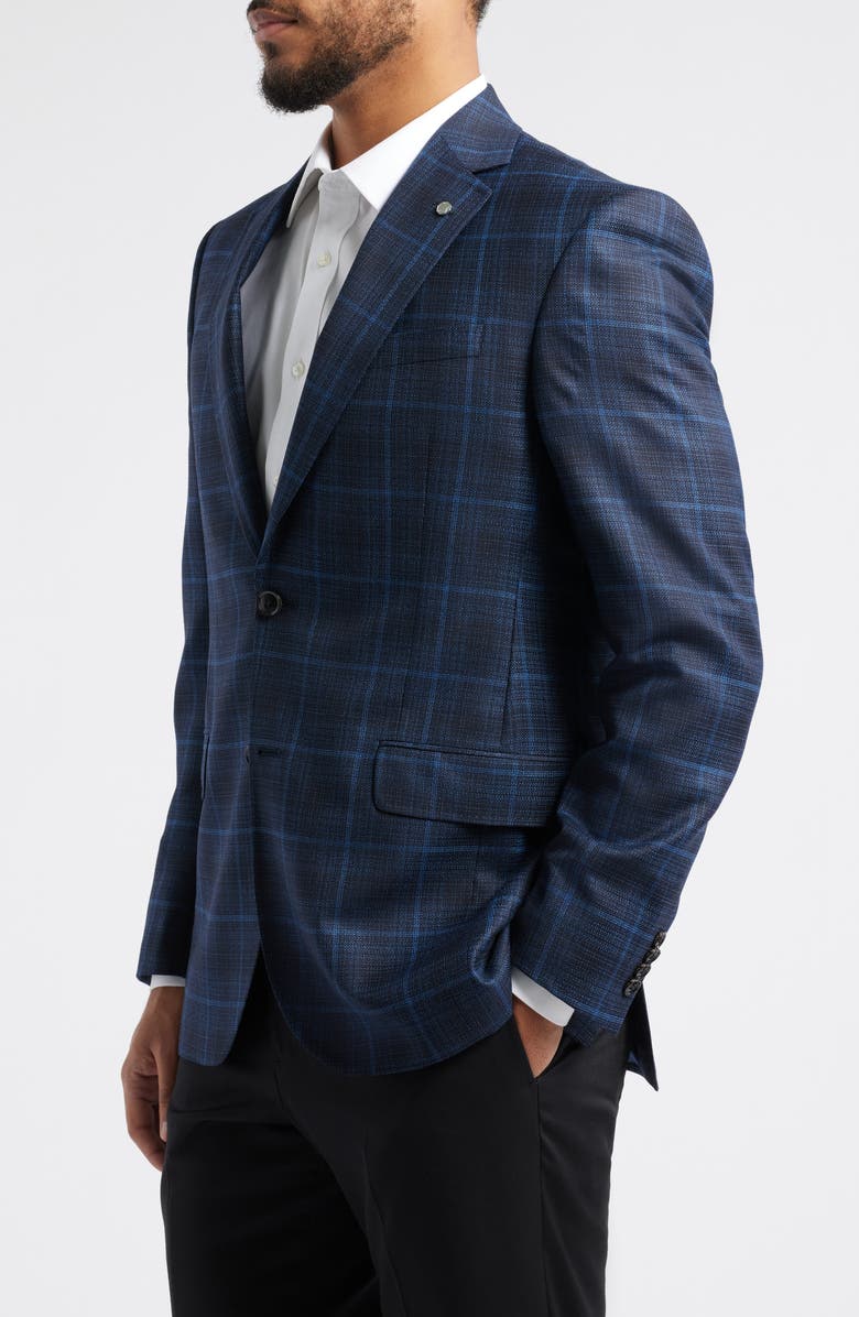 Ted Baker London Jay Slim Fit Windowpane Plaid Wool Sport Coat, Alternate, color,