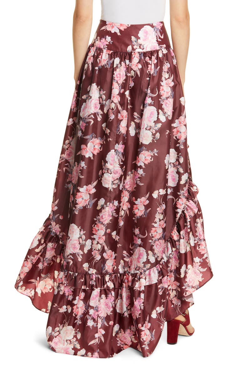 LoveShackFancy Kalista High/Low Ruffle Skirt, Alternate, color, 