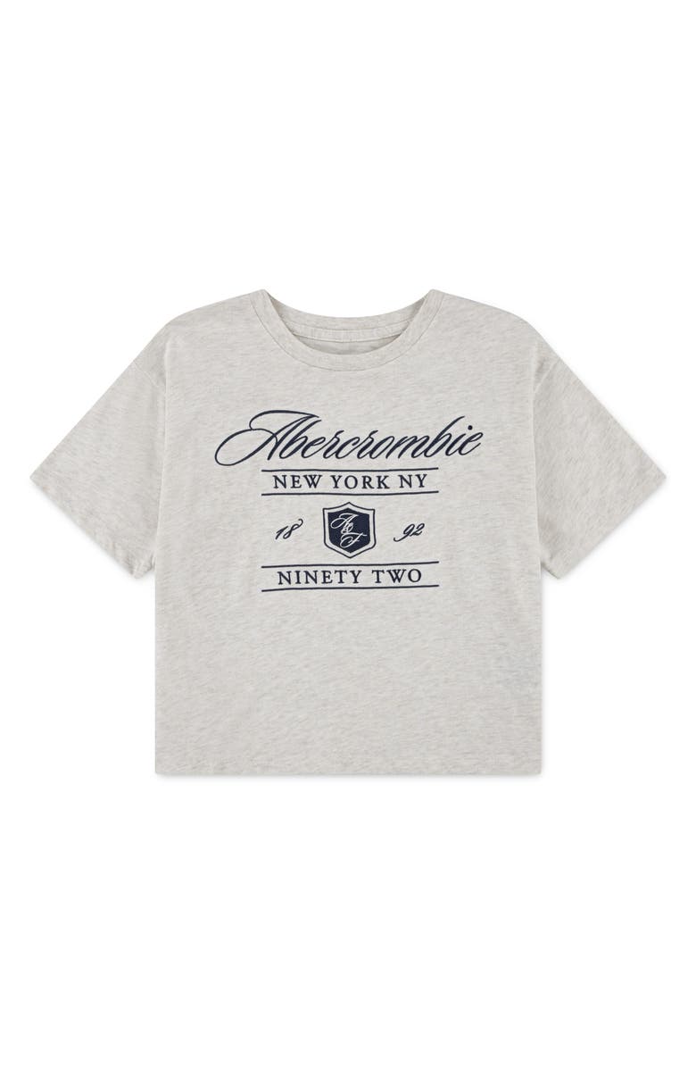 abercrombie kids Kids' Logo Graphic T-Shirt, Main, color, Oatmeal Heather