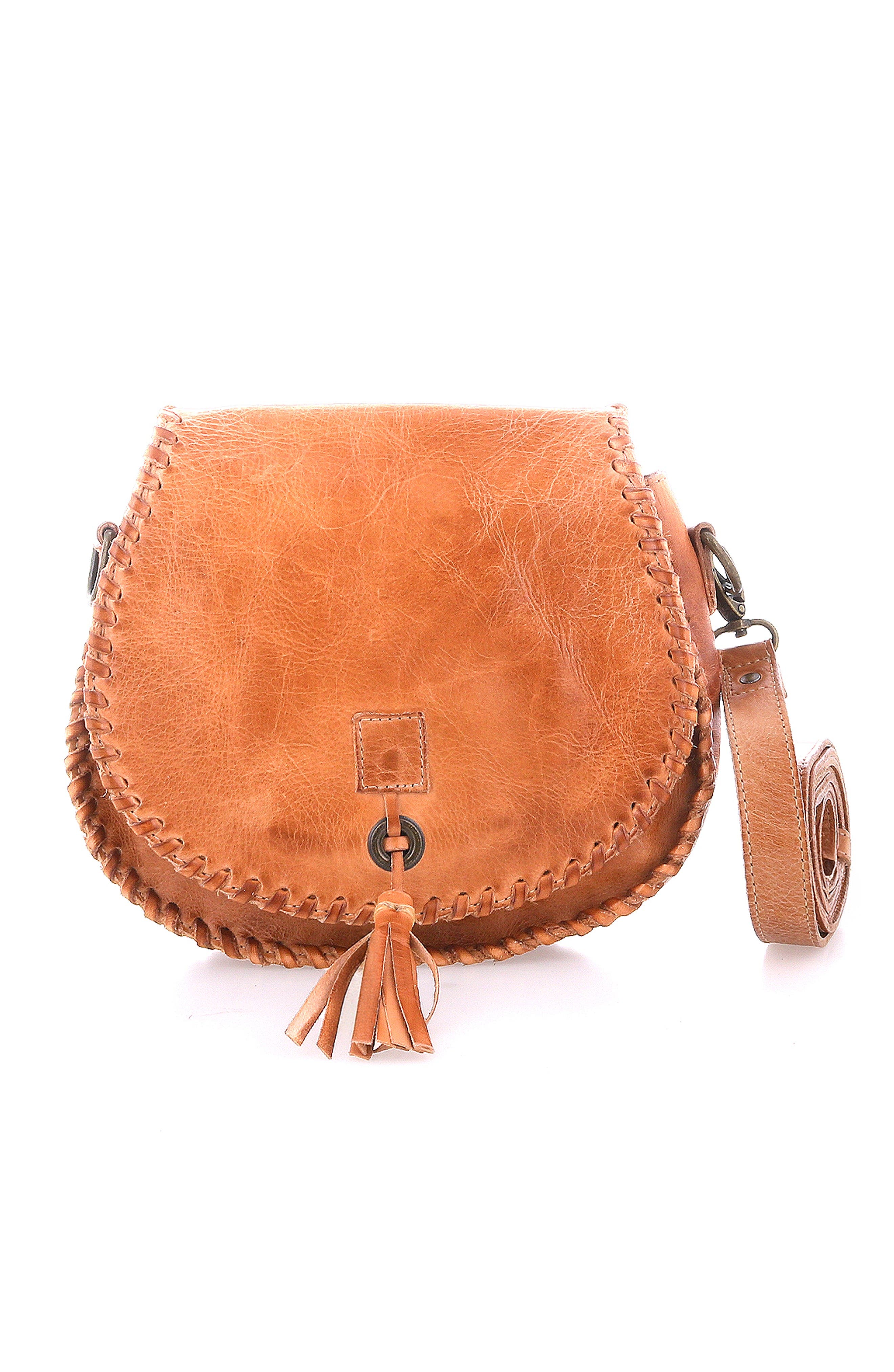 Bed Stu Half Moon Saddle Bag, Main, color, Tan Rustic