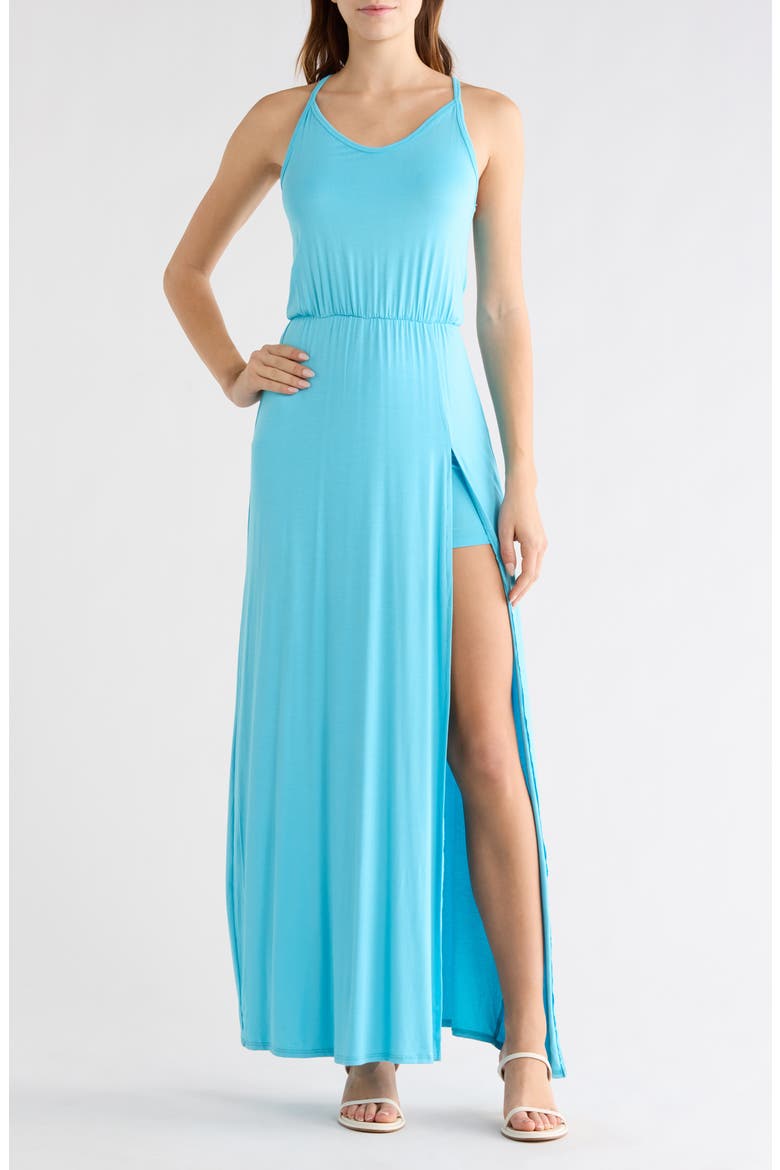 Sleeveless Maxi Dress, Main, color, LIMPET SHELL