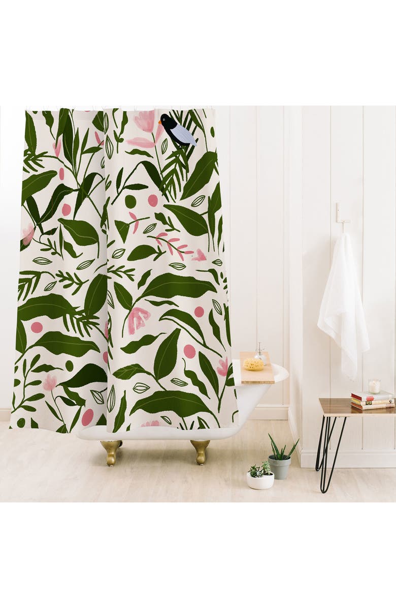 Deny Designs The Plant Lady Shower Curtain, Alternate, color, Cream